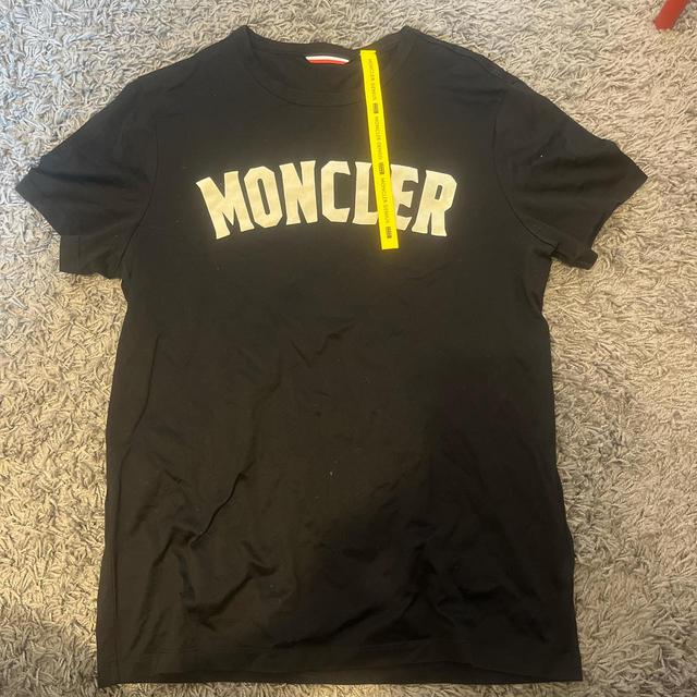 Moncler Men's T-shirt - Black/White - M on Productcaster.