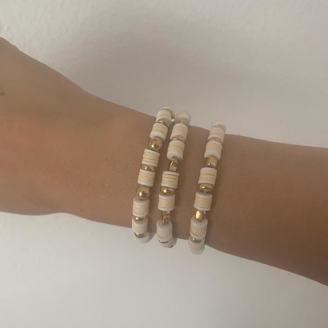 Women's Bracelet - Cream/White on Productcaster.