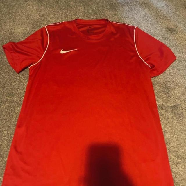 Nike Men's T-shirt - Red/White - L on Productcaster.