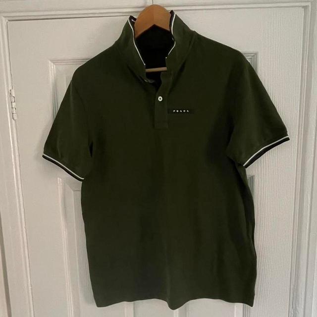 Prada Men's Polo shirt - Khaki/Green - XL on Productcaster.