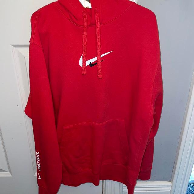 Nike Men's Hoodie - Red - M on Productcaster.