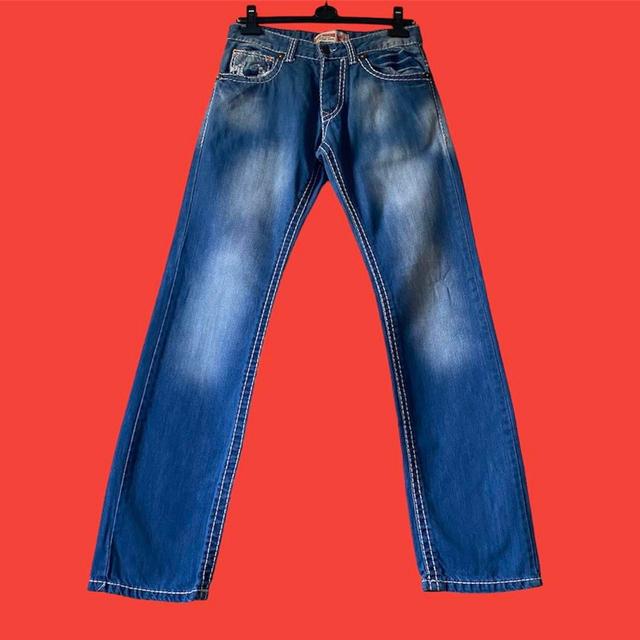 True Religion Men's Straight leg Distressed Jeans - Blue - 30" on Productcaster.