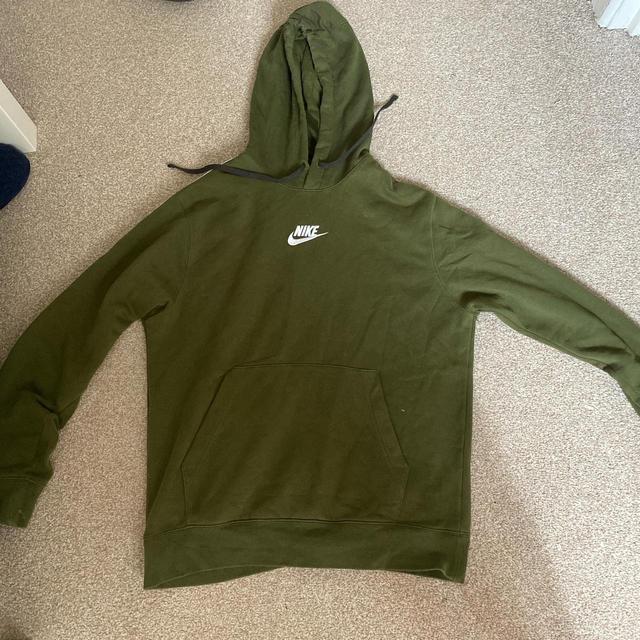 Nike Men's Hoodie - Green - M on Productcaster.