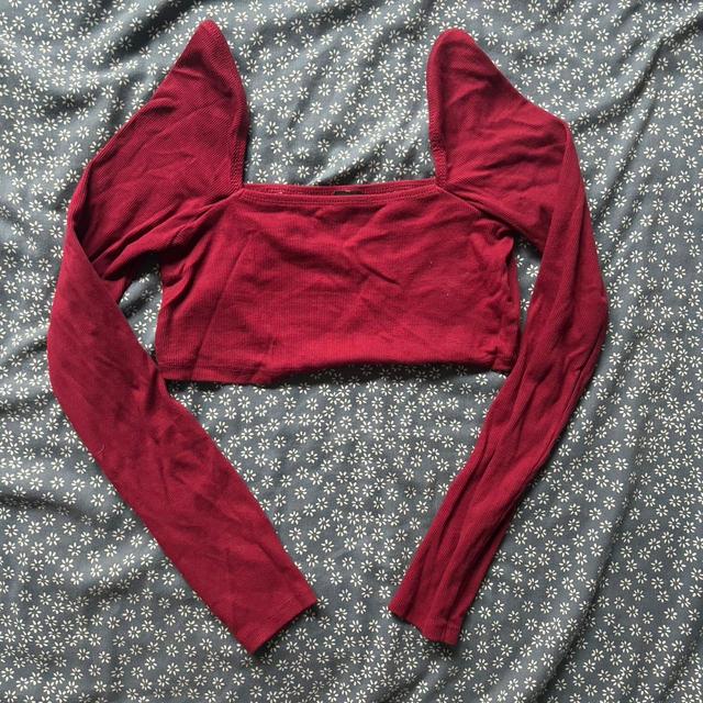 Urban Outfitters Women's Crop top - Burgundy/Red - S on Productcaster.