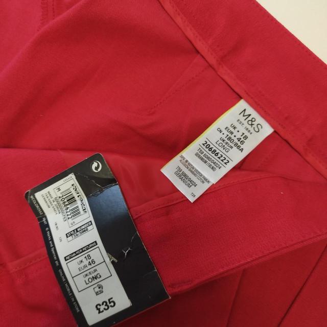 Marks & Spencer Men's Slim Chino Trousers - Red - L on Productcaster.