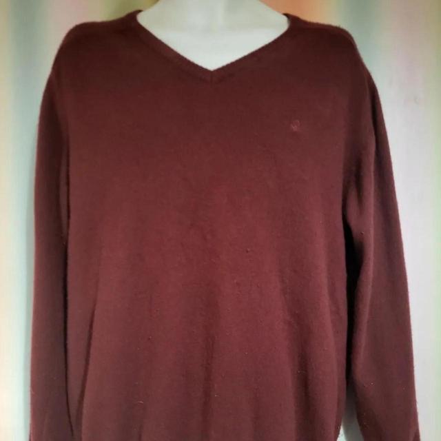 Benetton Men's Jumper - Burgundy - L on Productcaster.