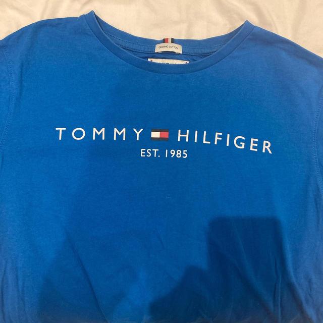 Tommy Hilfiger Men's T-shirt - Blue/White - S on Productcaster.