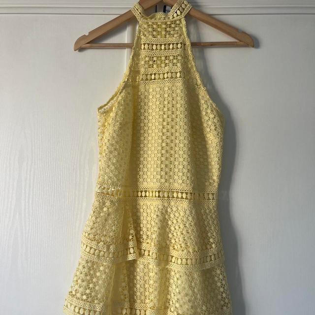 PrettyLittleThing Women's Dress - Yellow/Cream - S on Productcaster.