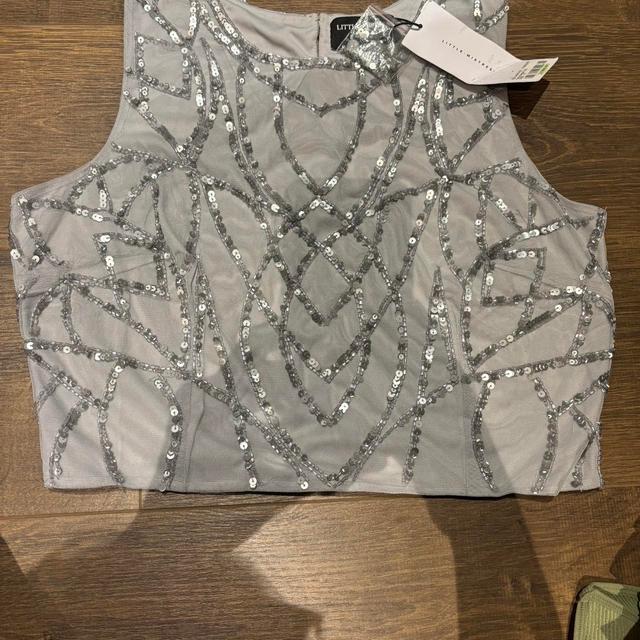 Little Mistress Women's Crop top - Grey/Silver - 12 on Productcaster.