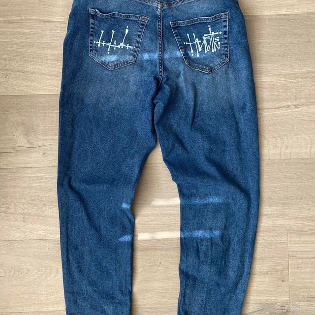 ONLY Women's Painted Jeans - Blue - UK 10 on Productcaster.