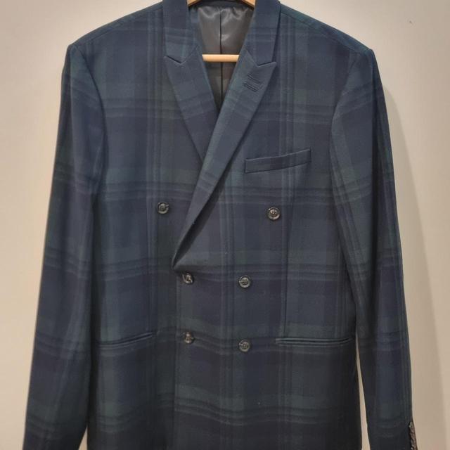 Topman Men's Tailored jacket - Navy/Green - L on Productcaster.