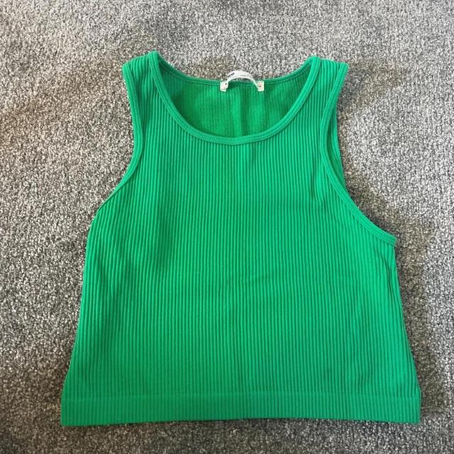 Pull&Bear Women's Crop top - Green - 6 on Productcaster.