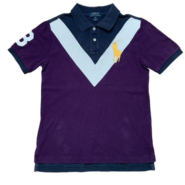 Polo Ralph Lauren Men's Polo shirt - Purple/Navy - M on Productcaster.