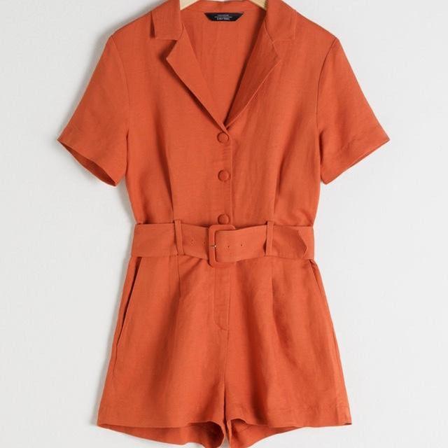 & Other Stories Women's Playsuit - Orange - UK 4 on Productcaster.