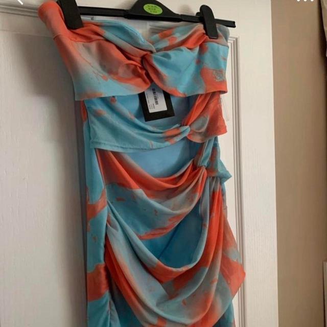 Women's Bodycon Dress - Blue/Orange - 8 on Productcaster.