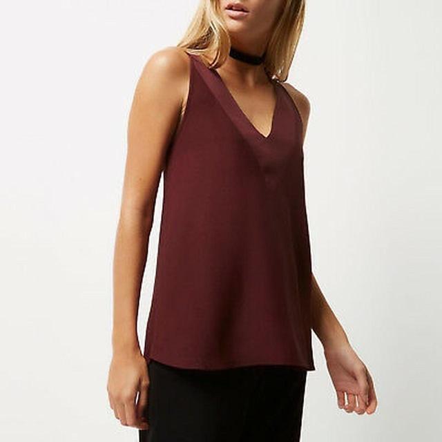 River Island Women's Blouse - Burgundy - 8 on Productcaster.