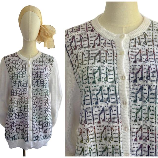 Vintage Women's Cardigan - White - XL on Productcaster.