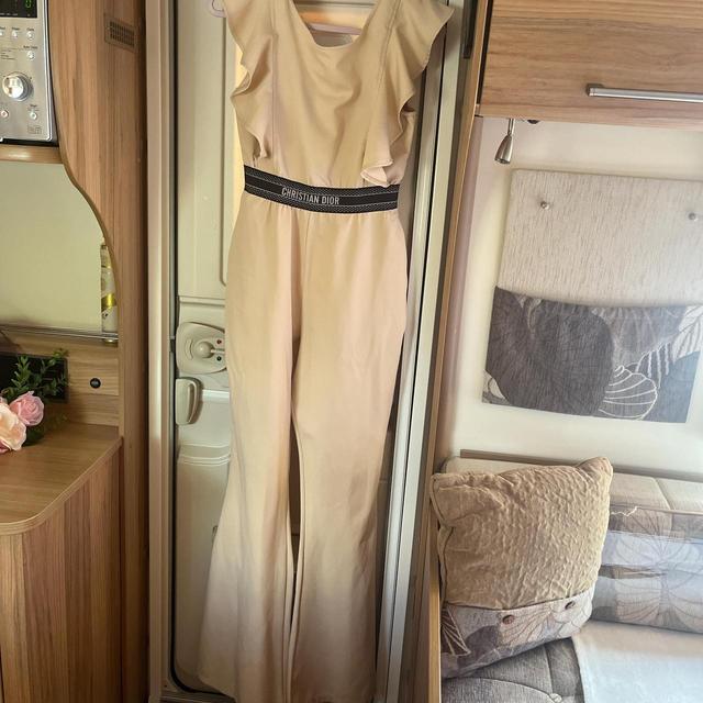 Christian Dior Women's Palazzo Jumpsuit - Tan/Black - UK 12 on Productcaster.