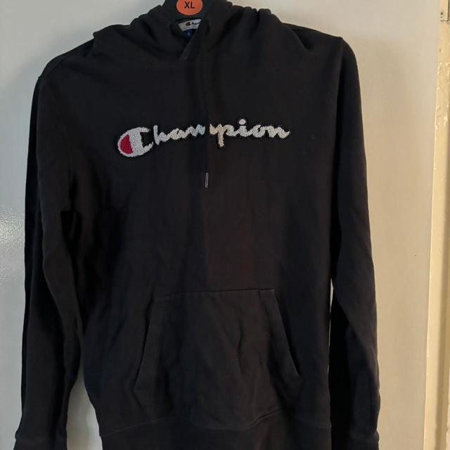 Champion Women's Hoodie - Black/Navy - S on Productcaster.