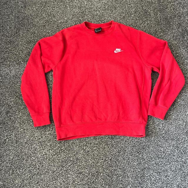 Nike Men's Sweatshirt - Red/White - M on Productcaster.