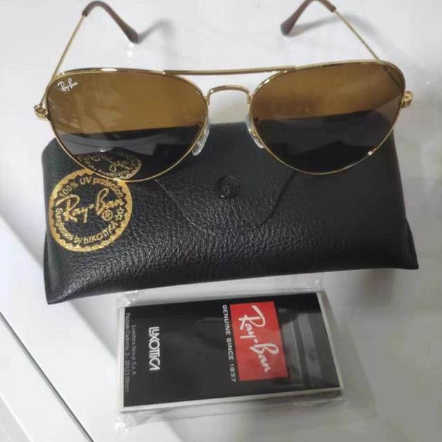 Ray-Ban Men's Sunglasses - Gold/Brown on Productcaster.