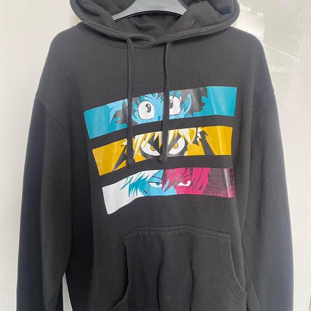 Men's Hoodie - Black/Blue - M on Productcaster.