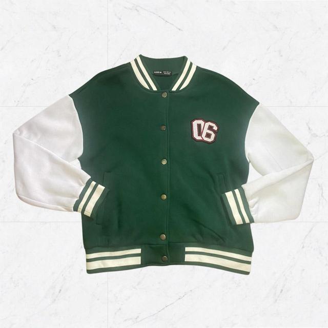 SHEIN Women's Varsity Jacket - Green - UK 6 on Productcaster.