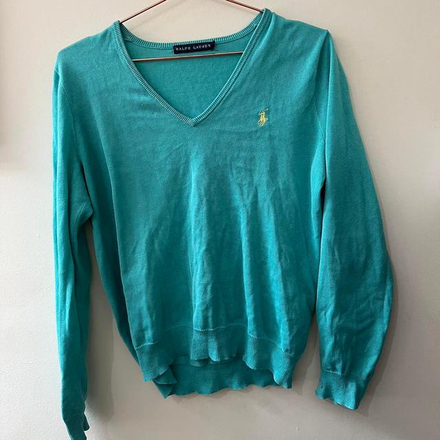 Ralph Lauren Women's Jumper - Blue/Green - L on Productcaster.