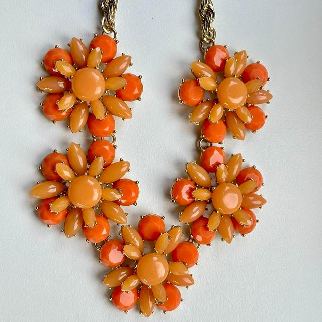 Women's Necklace - Orange/Gold on Productcaster.