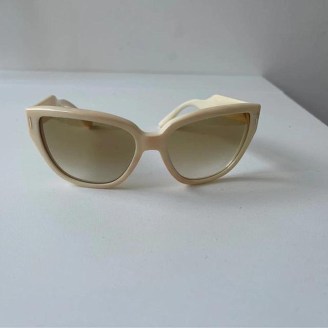 Miu Miu Women's Sunglasses - Cream/White on Productcaster.