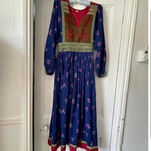 Vintage Women's Dress - Blue/Multi - 6 on Productcaster.