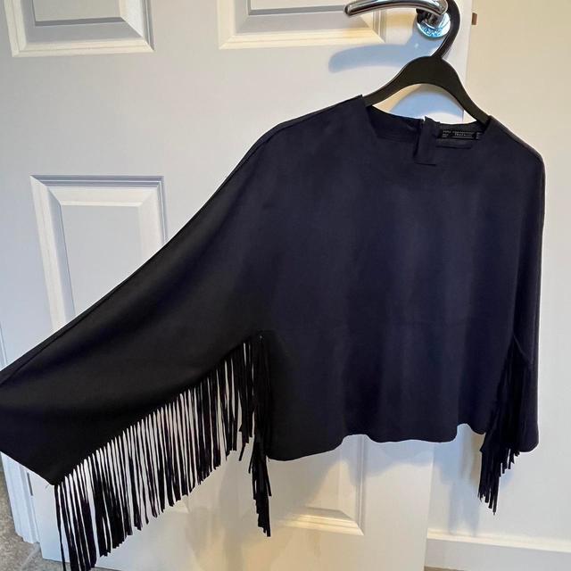 Zara Women's Crop top - Navy/Blue - 8 on Productcaster.