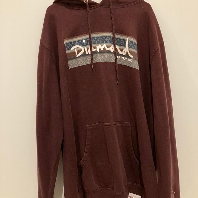 Diamond Supply Co. Men's Hoodie - Burgundy - XL on Productcaster.