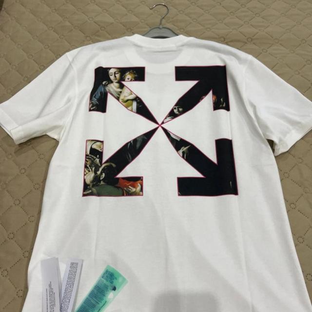 Off-White Men's T-shirt - White - M on Productcaster.