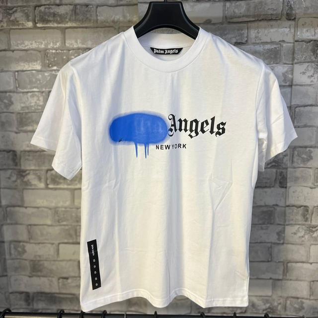 Palm Angels Men's T-shirt - Grey/Blue - L on Productcaster.