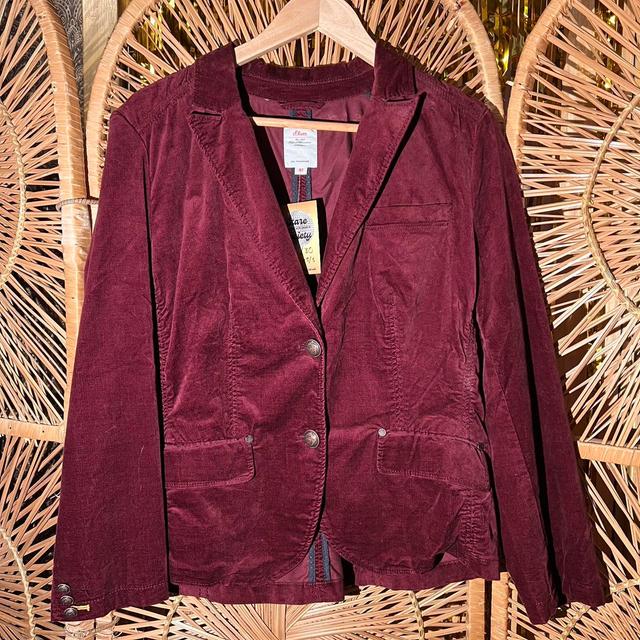 Vintage Women's Blazer Jacket - Burgundy - UK 8 on Productcaster.