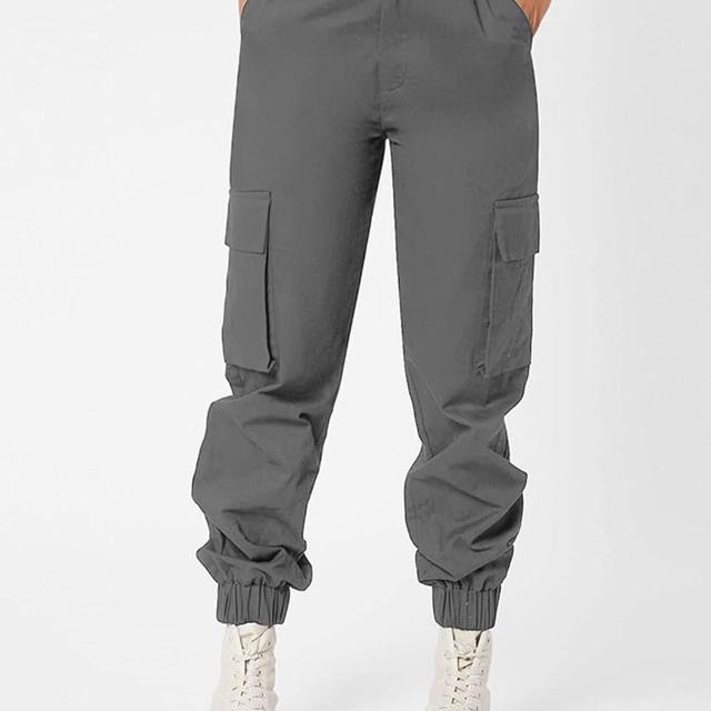 Women's Straight leg Cargo Trousers - Grey/Black - One size on Productcaster.