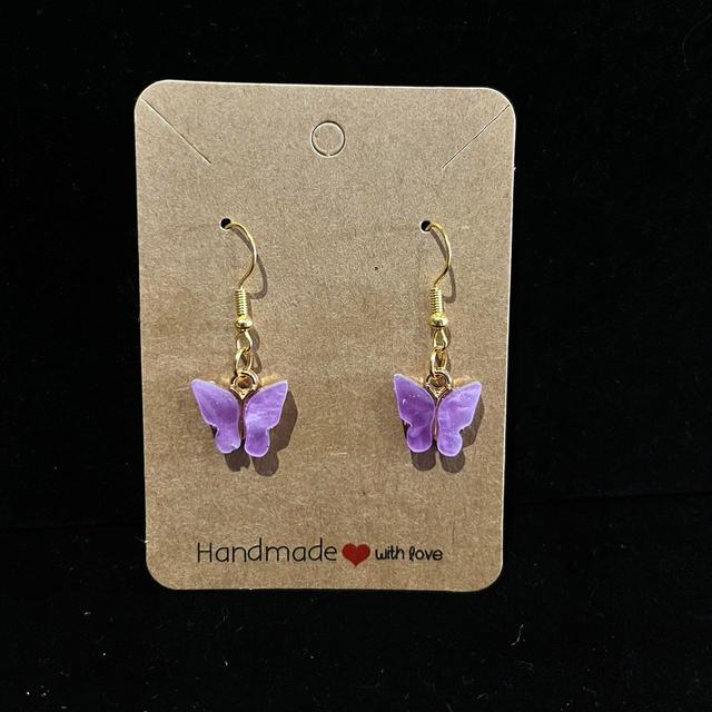 Custom Women's Earrings - Purple/Gold on Productcaster.