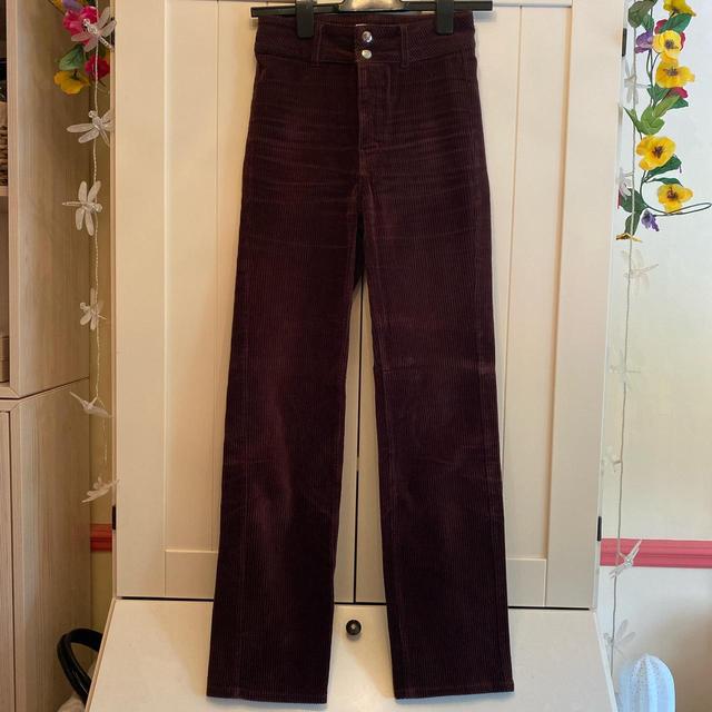 Weekday Women's Trousers - Burgundy/Brown - 34" on Productcaster.