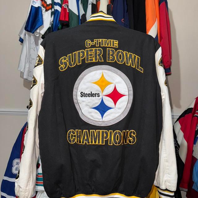 NFL Men's Varsity Jacket - Black/Multi - M on Productcaster.