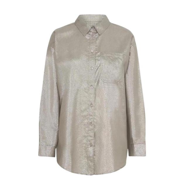 ICHI Women's Blouse - Gold/Cream - 8 on Productcaster.