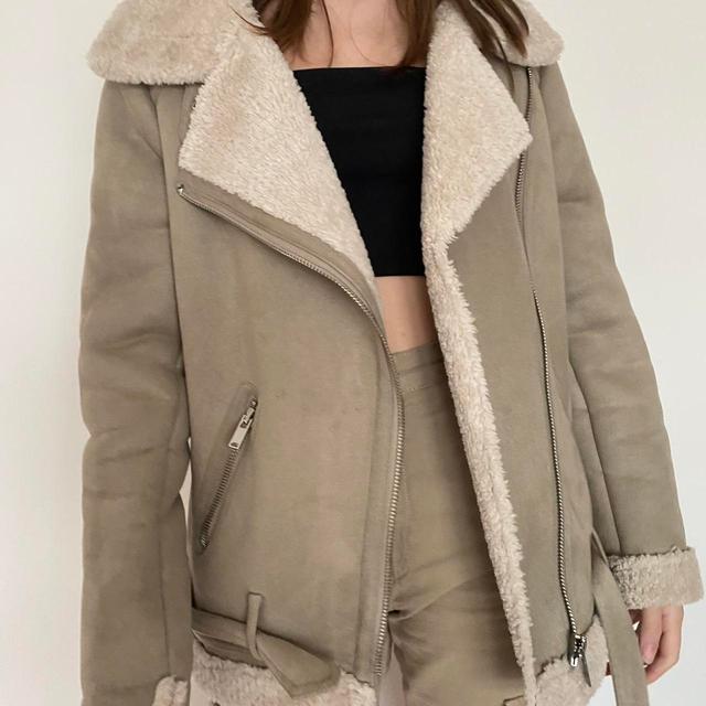 Zara Women's Jacket - Cream/Brown - UK 8 on Productcaster.