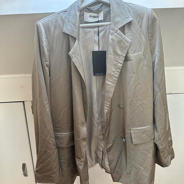 4th & Reckless Women's Blazer Jacket - Grey/Khaki - UK 12 on Productcaster.