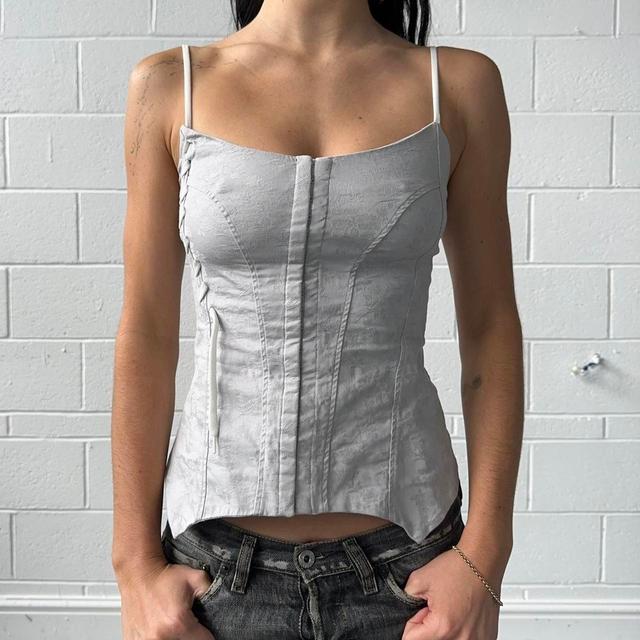 Cop Copine Women's Corset - Grey/White - XL on Productcaster.