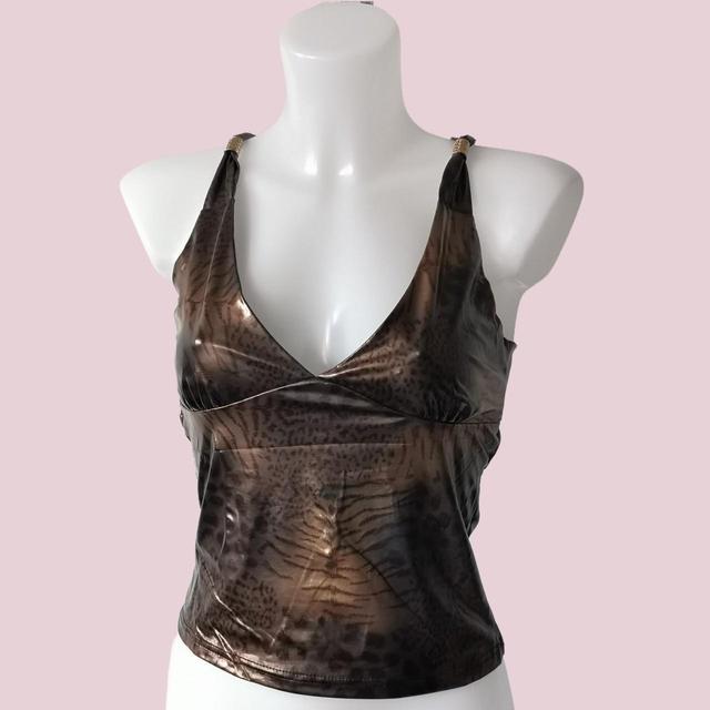 Women's Crop top - Brown/Gold - 6 on Productcaster.