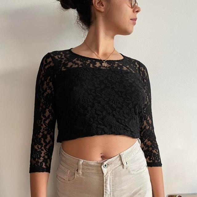 Stradivarius Women's Crop top - Black - S on Productcaster.