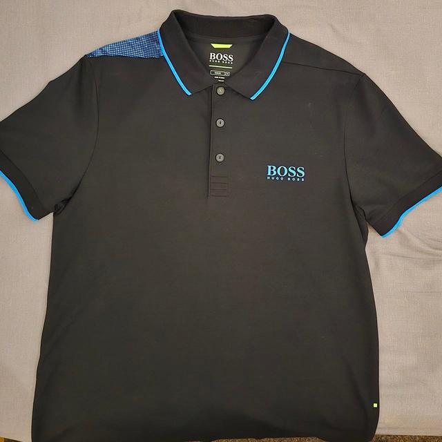 Hugo Boss Men's Polo shirt - Black/Blue - M on Productcaster.