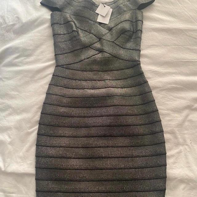 Reiss Women's Bodycon Dress - Silver/Black - 8 on Productcaster.