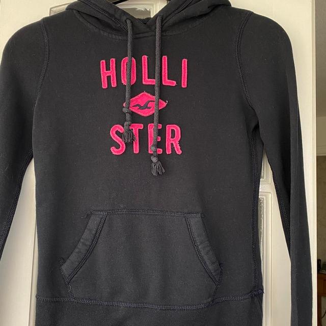 Hollister Co. Women's Hoodie - Navy/Pink - XS on Productcaster.