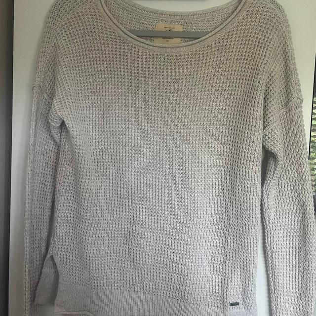 Hollister Co. Women's Jumper - Grey/Cream - 8 on Productcaster.